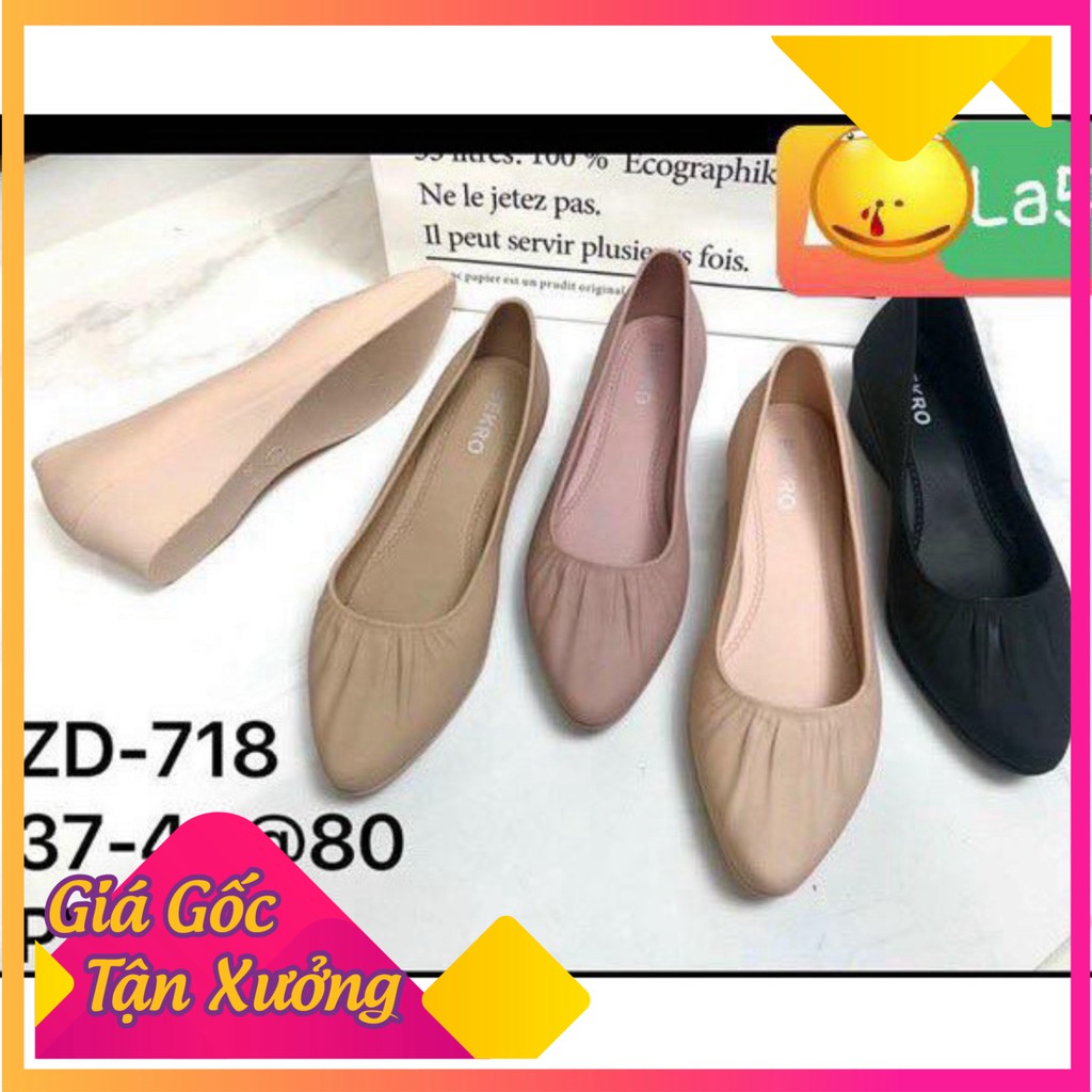 Giày búp bê giày công sở nhựa dẻo đi mưa chống nước , chống trơn trượt