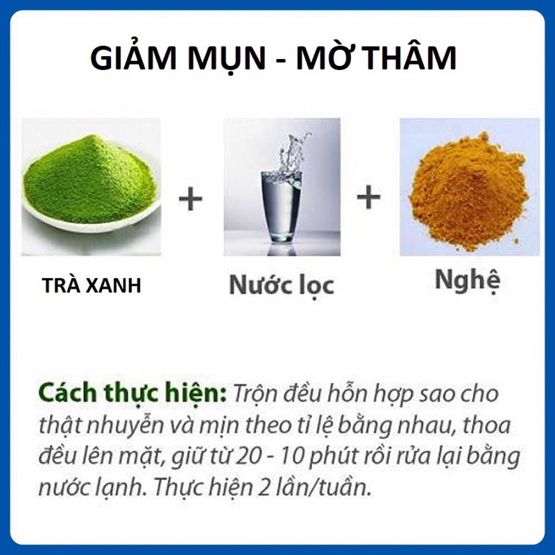 Bột trà xanh thái nguyên 100g đắp mặt sáng da