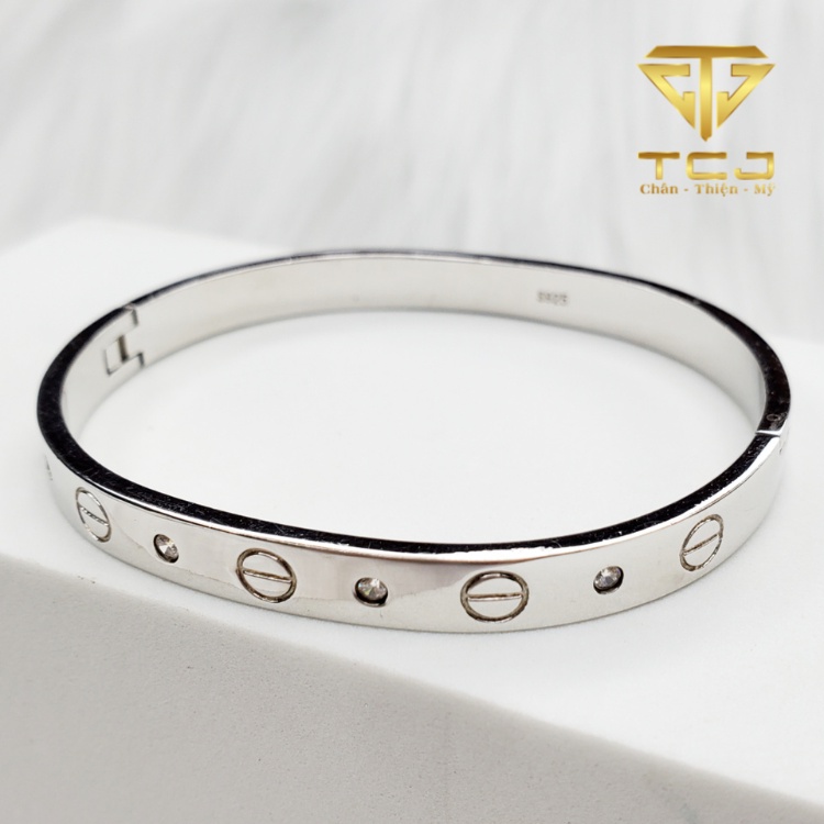 Lăc nam bạc ý 925 xi vàng trắng thiết kế thương hiệu cao cấp LN006 Trang sức Toàn Cầu TCJ