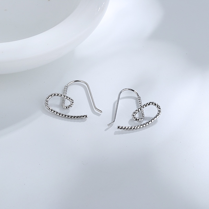 925 sterling silver heart-shaped earrings for women