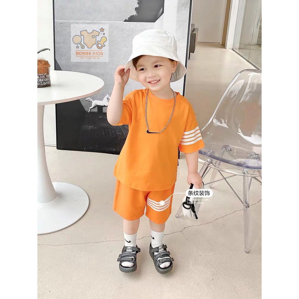 Bộ đồ thể thao cộc tay bé trai mùa hè chất liệu cotton (5-20kg) | BigBuy360 - bigbuy360.vn