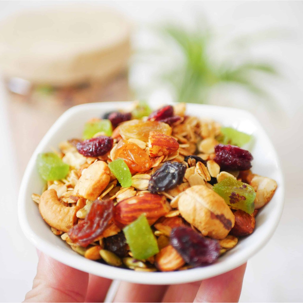 [Freeship + Quà] Ngũ Cốc Ganola Cao Cấp Không Đường Siêu Hạt- Thực Dưỡng-Tặng 100g Gạo Lứt- Keto-Das