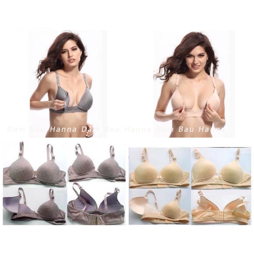 [HANNA] Áo ngực bầu cho con bú áo lót không gọng mút nhẹ giá rẻ vòng lưng rộng cho các bầu thân tròn mặc quả gọn