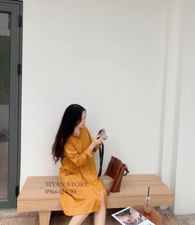 ĐẦM SƠMI VÀNG FORM RỘNG