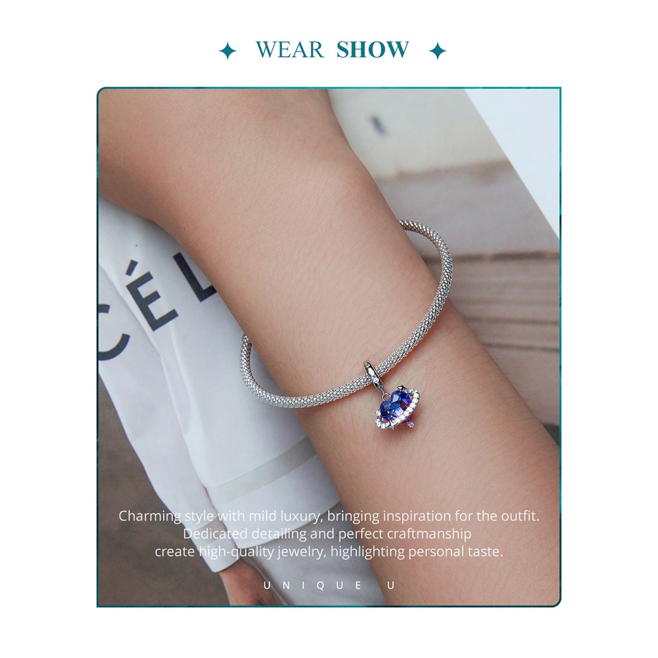 BAMOER Hạt bạc 925 Thời Trang Dùng Làm Trang Sức DIY