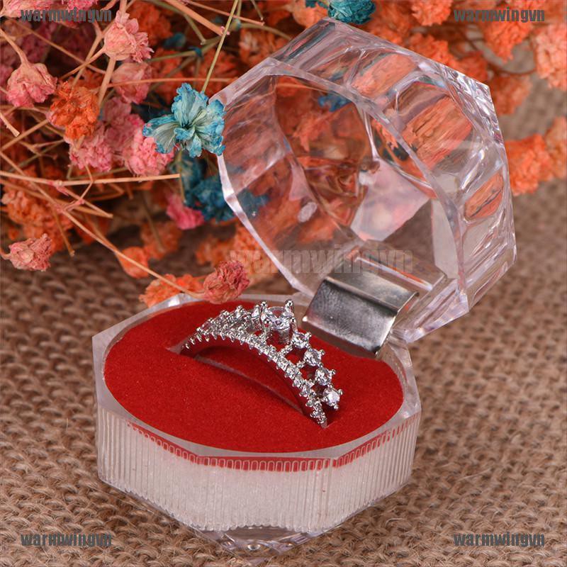 Hộp Đựng Nhẫn Cưới / Đính Hôn Bằng Acrylic Trong Suốt Mới