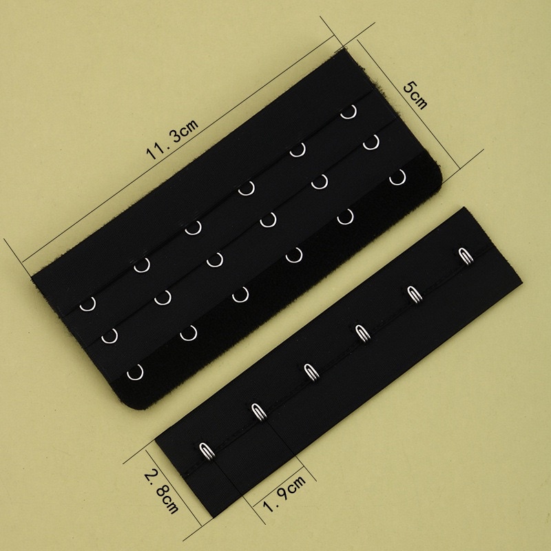 Móc cài áo ngực màu đen 6 hàng 11.5cm