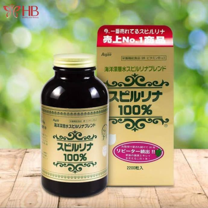 Tảo Xoắn HỘP TEM ĐỎ 2200 VIÊN Spirulina Nhật Bản