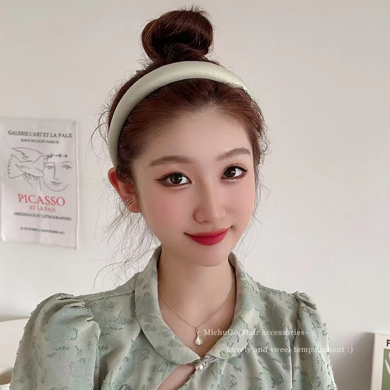 Kẹp Tóc Bản Rộng Bằng Xốp Phong Cách Hàn Quốc Mới Cho Nữ