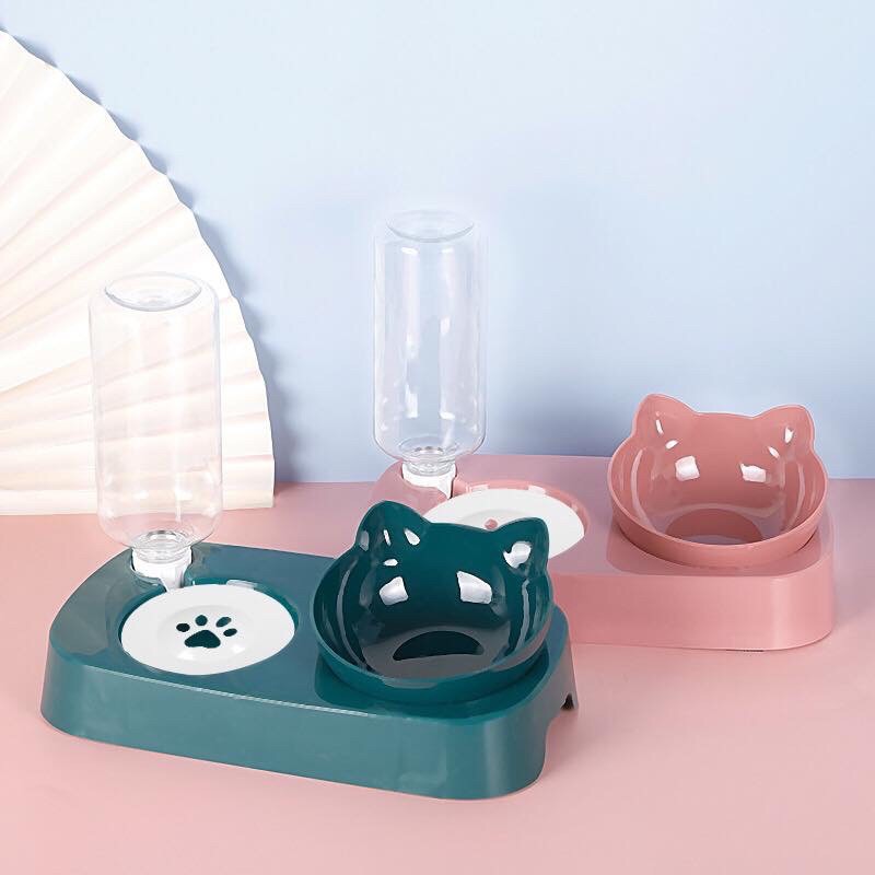 BÁT ĂN KÈM BÌNH CHO CHÓ MÈO MÀU CỰC XINH