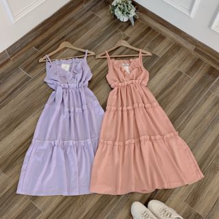 Đầm maxi xếp tầng
