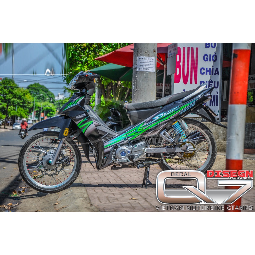 Tem Rời Sirius 110 Xanh Đen Hoa văn