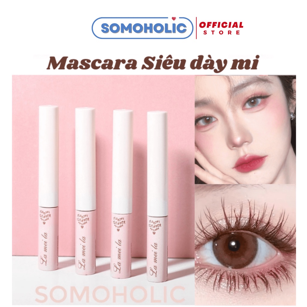 Mascara cong mi Lameila dày mi không lem siêu mảnh Somoholic MAS1