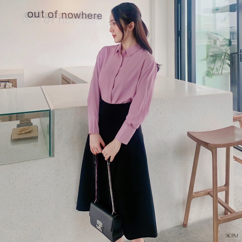 Lasie Skirt / Chân váy midi chi tiết xẻ vạt