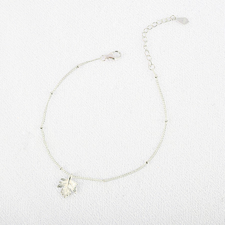 Lắc Tay Bạc Hình Lá Thời Trang Xinh Xắn Lixu LT003 - MonLilas Jewelry