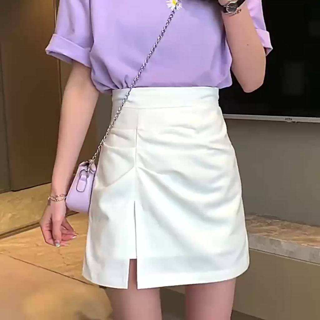 Chân váy chữ a nhún xẻ dáng ngắn phong cách công sở cao cấp ( có quần trong ) | BigBuy360 - bigbuy360.vn