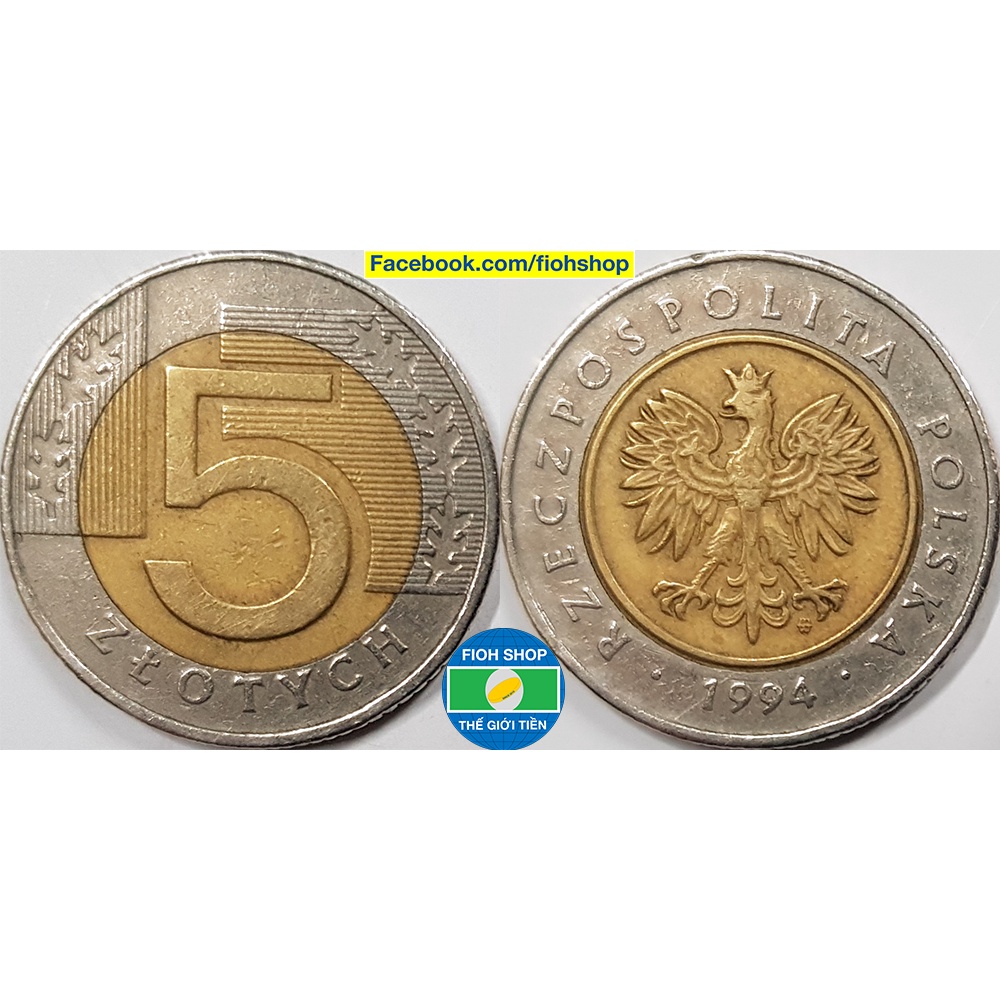 Đồng xu 5 Zlotych Ba Lan  1994-Nay