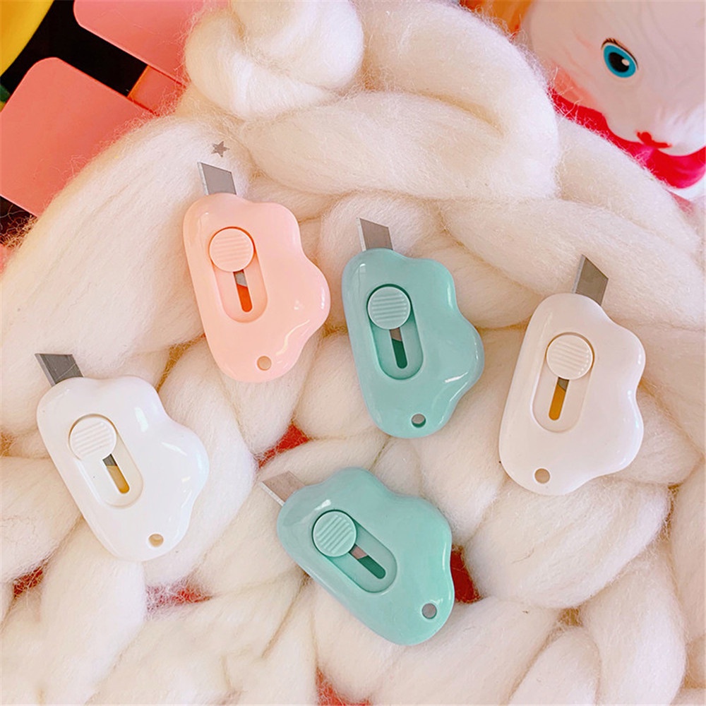 【sweet】1pc students Portable cartoon Mini cloud Utility Knife for Unpacking Envelope Cutting Tool