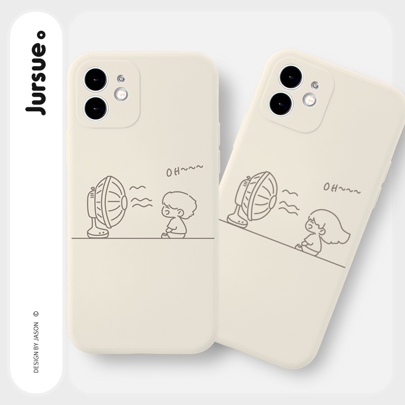 Ốp lưng JURSUE hoạt hình cặp đôi dễ thương đẹp cho iPhone 13 12 11 Pro Max SE 2020 X XR XS ip 8 7 6 6S Plus kute Y105