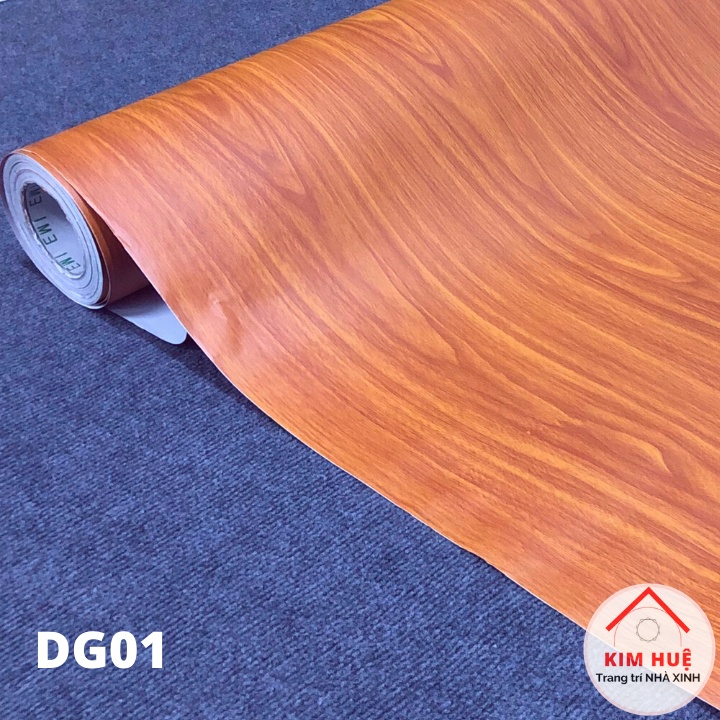 Giấy dán tường giả vân gỗ, decal dán bàn học, miếng dán tủ chống nước khổ 1.2m sẵn keo giá rẻ Kim Huệ