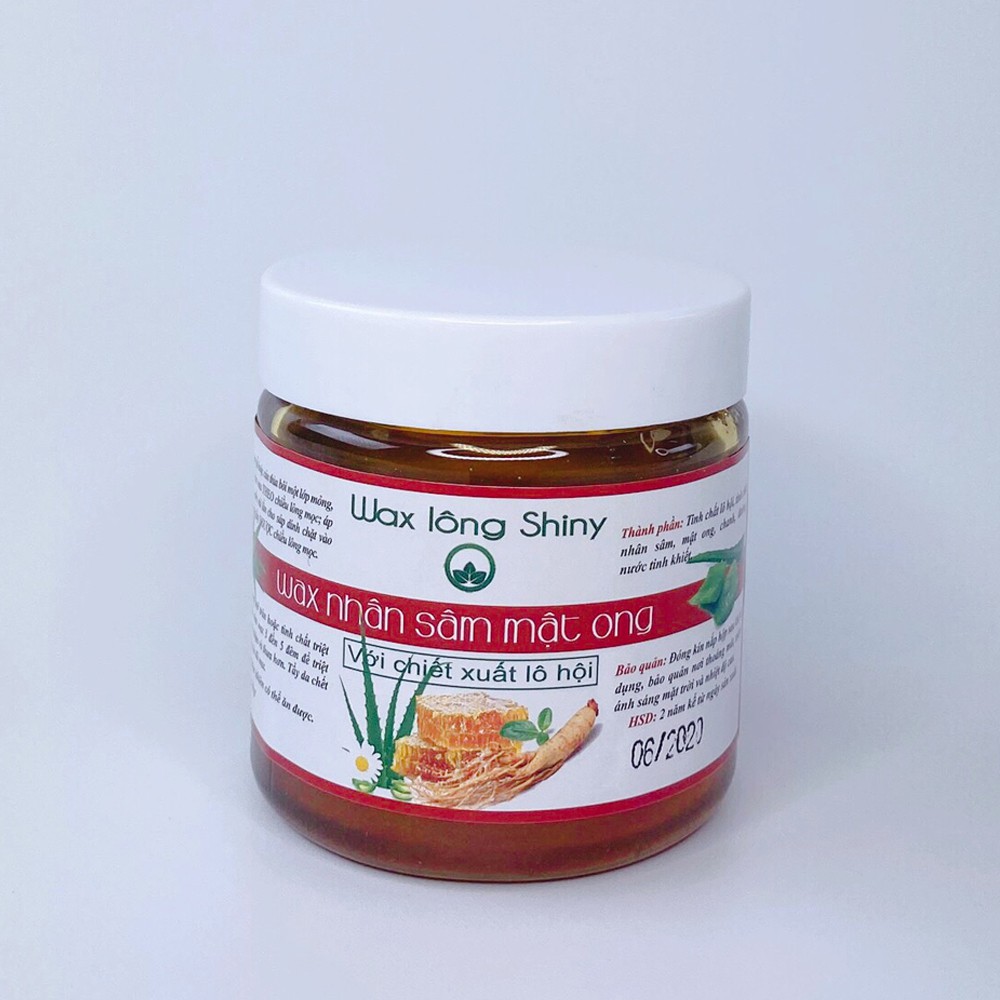 Sáp Wax Triệt Lông Mật Ong Nhân Sâm Handmade Shiny Hủ 350gr ( Tặng Kèm Dụng Cụ Wax)