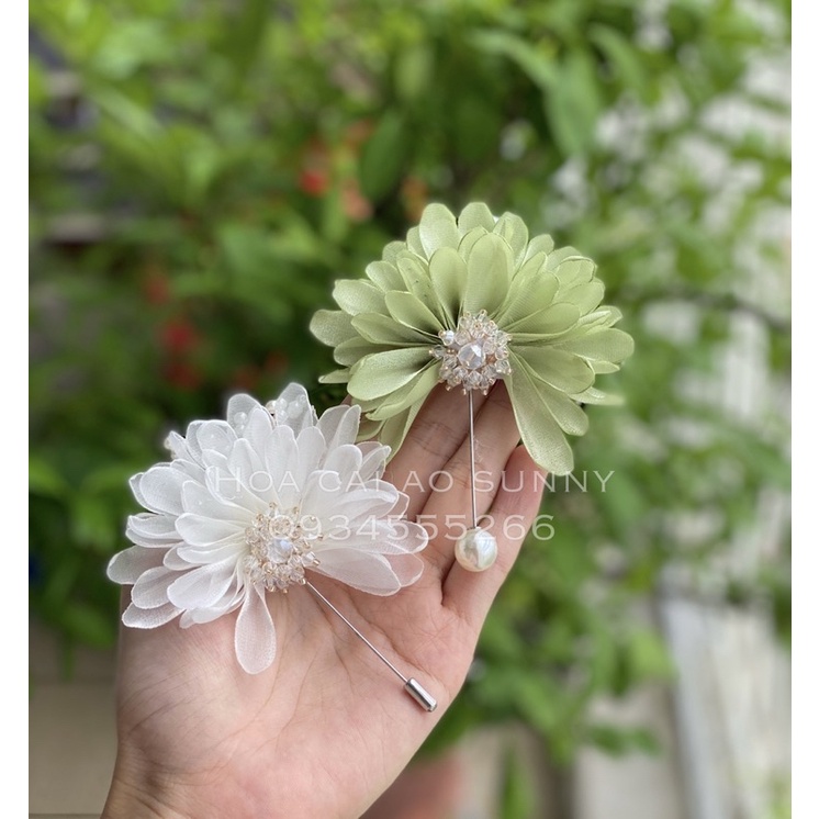 Hoa cài áo handmade - Hoa cài áo nửa bông MS22