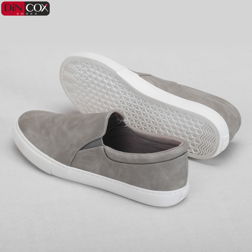 [MÃ WABR1512 GIẢM 12% ĐH 99K ]Giày Lười Sneaker Da Nam DINCOX C38 Đơn Giản, Lịch Lãm Grey