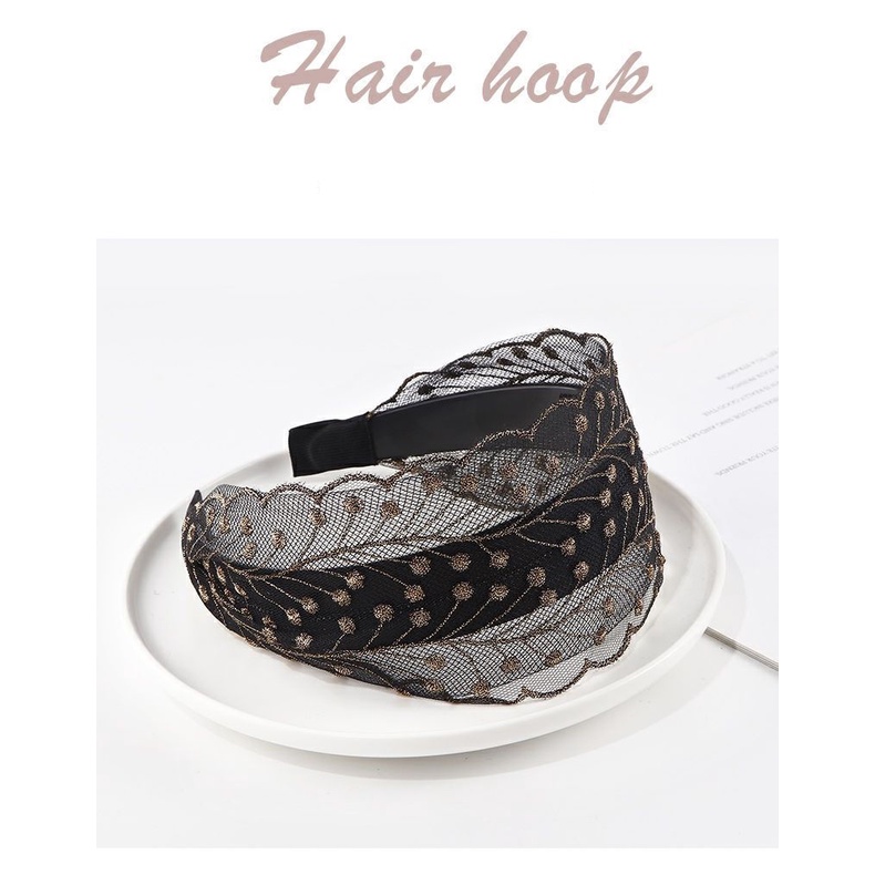 Bờm ren lưới bản to kim sa hình lă BN123