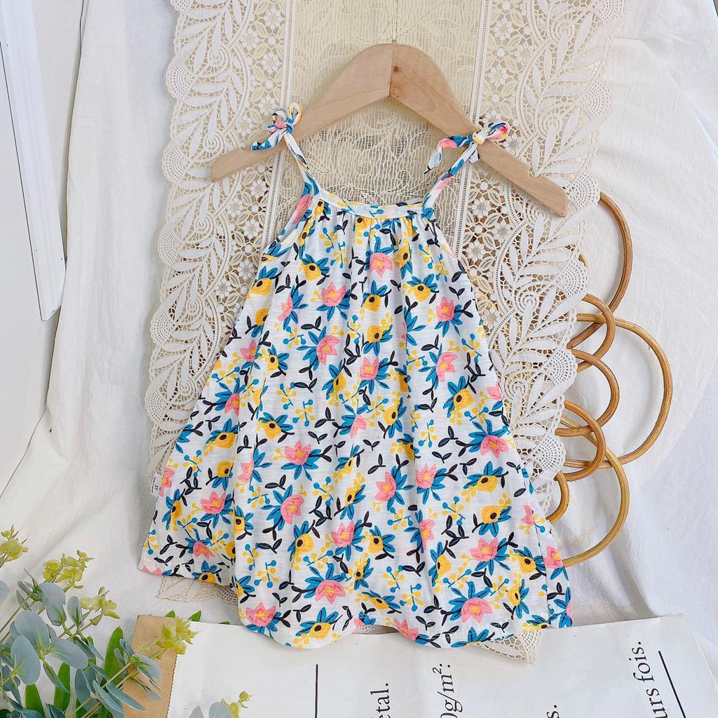 XẢ LỖ ☀️ Váy cotton bé gái vnxk carter siêu xinh 🌈 Váy 2 dây cho bé cotton vnxk siêu mát mẻ - Lá Kids Shop