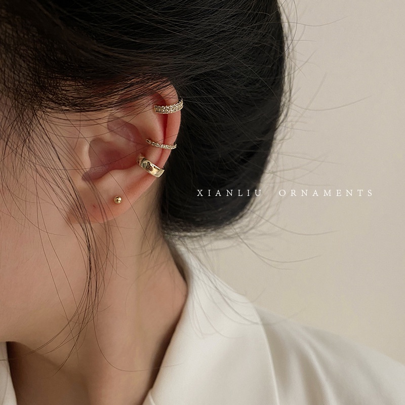 Khuyên Tai Kẹp Set 3 Khuyên Tai Kẹp Vành Tai Không Gây Dị Ứng Thiết Kế Đơn Giản Thời Trang Cho Nữ