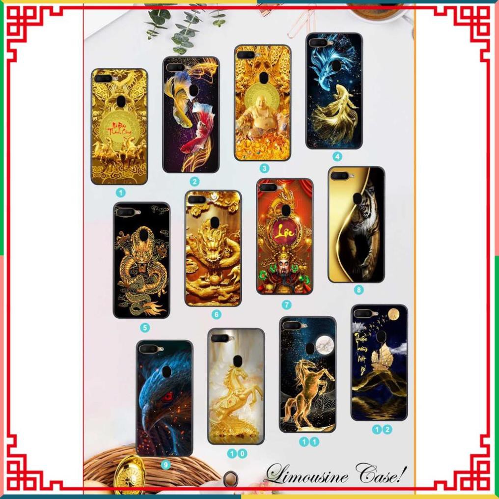Ốp lưng kính Oppo F9 - Oppo A12 - Oppo A5s - Oppo A7 họa tiết rồng hổ bóng sáng và chống trầy tốt
