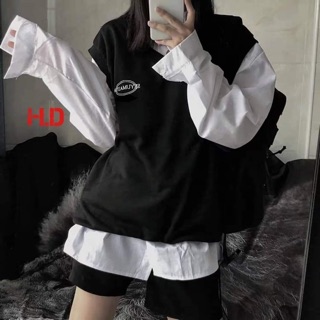 Sét 2 món gile SEY +áo sơ mi _H&Đ