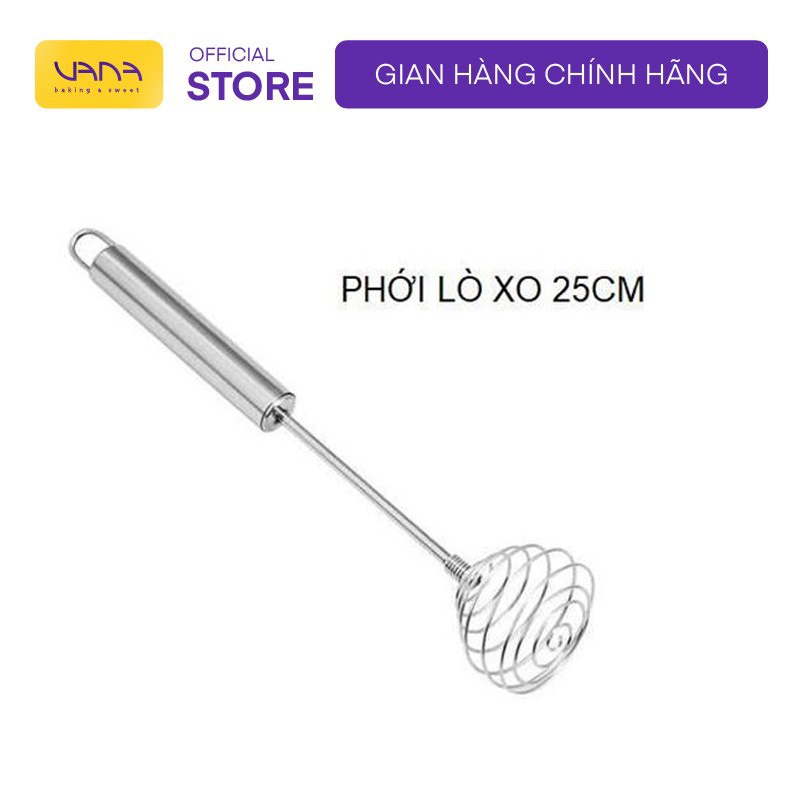 Phới đánh trứng lò xo 25cm chất liệu inox