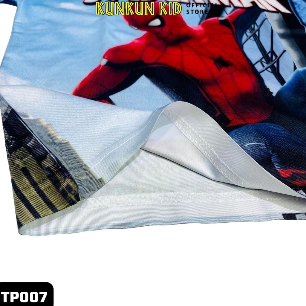 Đồ bộ bé trai thun lạnh in hình người nhện Spiderman Kunkun Kid TP007, quần áo trẻ em size đại từ 10kg-40kg