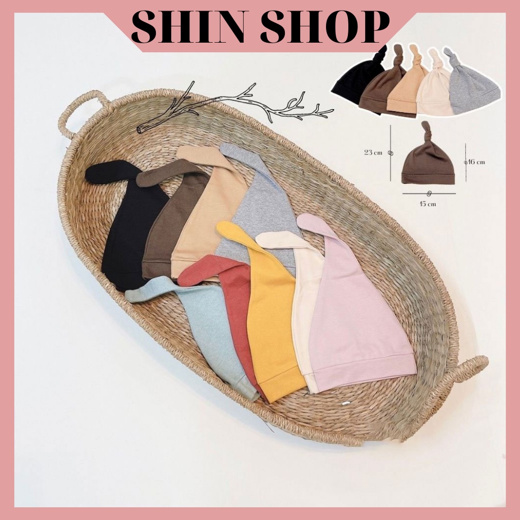 Mũ, nón chất cotton đẹp thắt nút đáng yêu cho bé 0-12m SHIN SHOP MD25