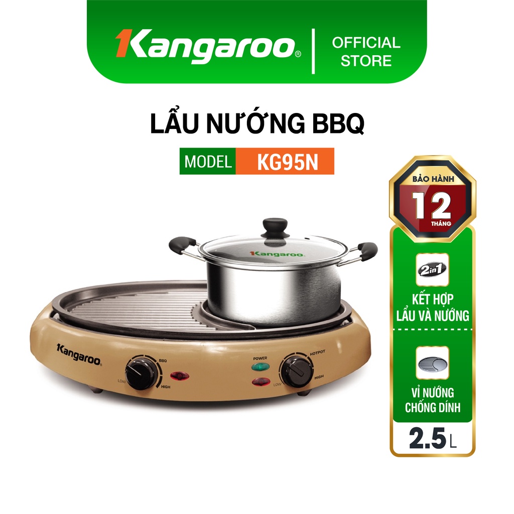 Lẩu nướng BBQ Kangaroo KG95N - không kèm nồi lẩu