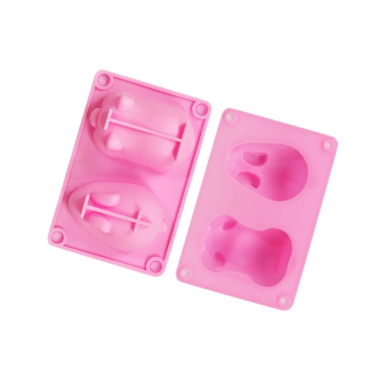 Khuôn silicon làm thạch, pudding cho bé hình thỏ heo dễ thương