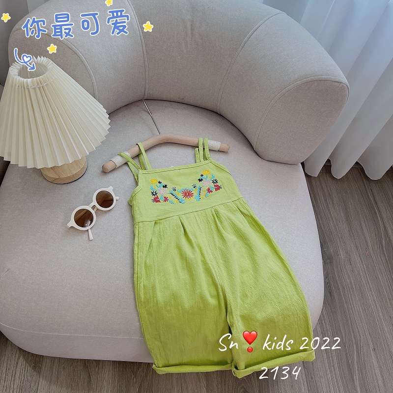 Bộ Jum cho bé gái 2 dây hoa thêu trước ngực hot trend năm nay