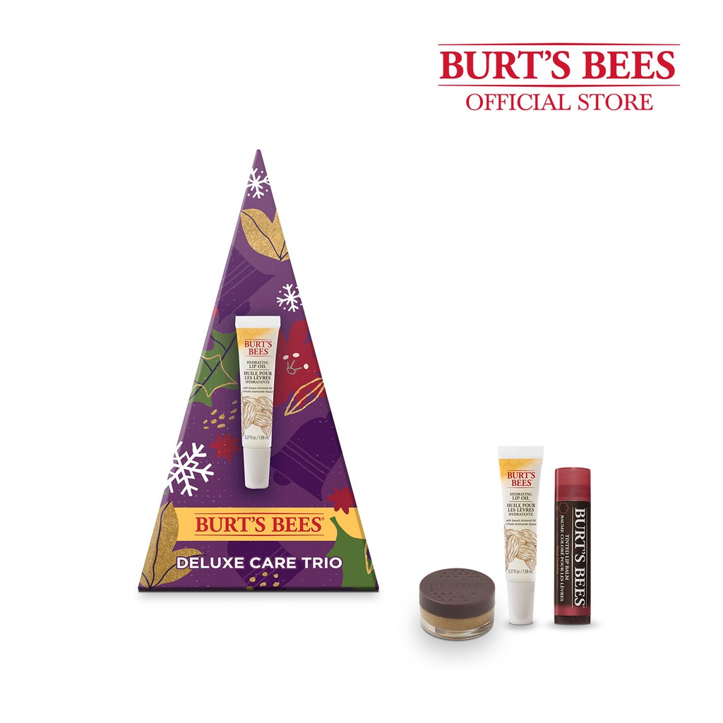 Set sáp dưỡng môi Burt's Bees Deluxe Care Trio