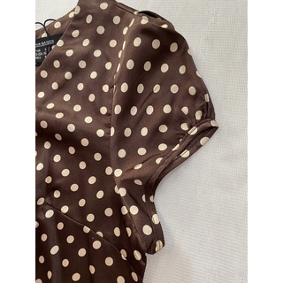 Đầm phi lụa chấm bi phối thun (Size S) - Thanh lý vnxk