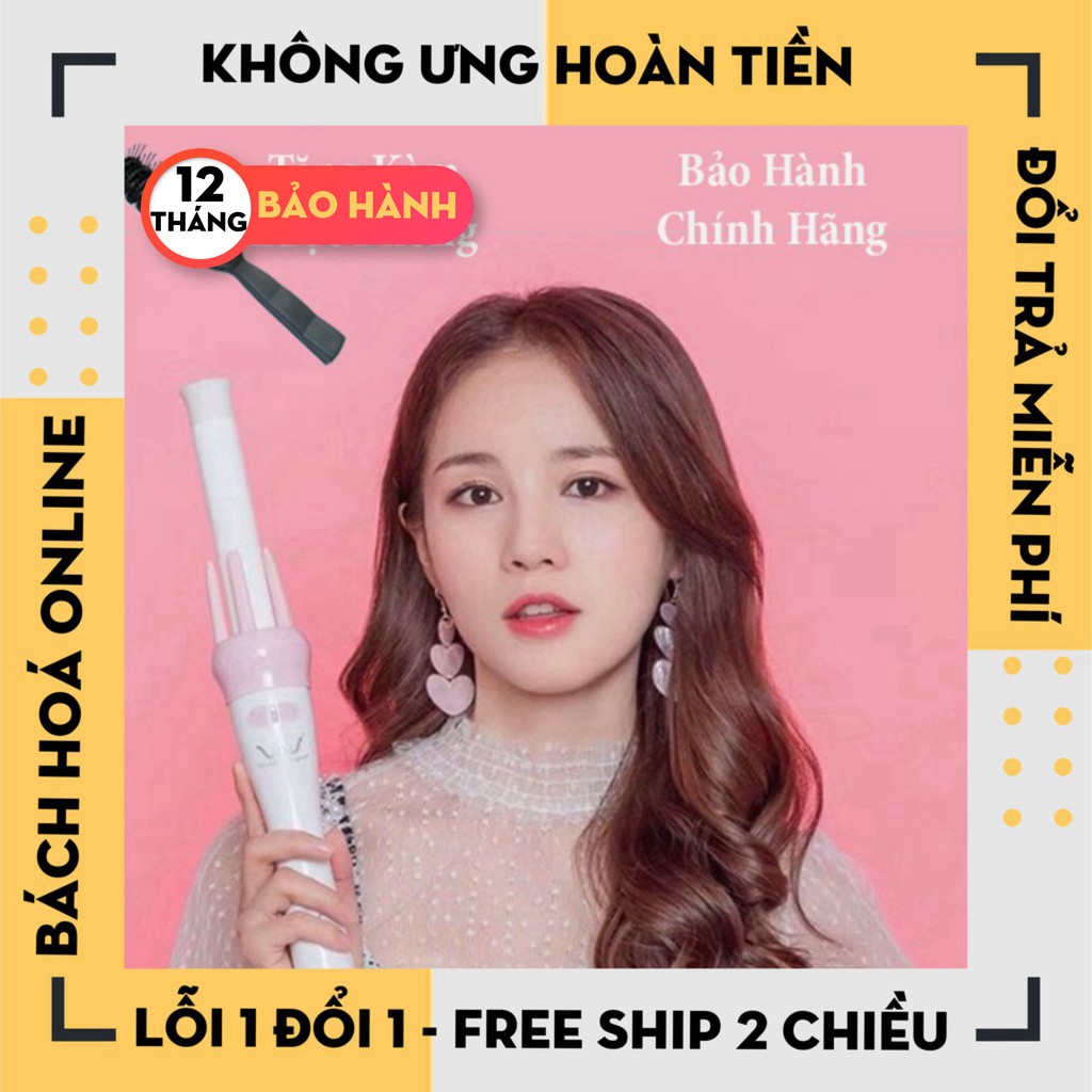 [Hàng Loại 1] Lược uốn xoăn cao cấp, máy uốn xoăn xoay tự động 360 độ đa năng