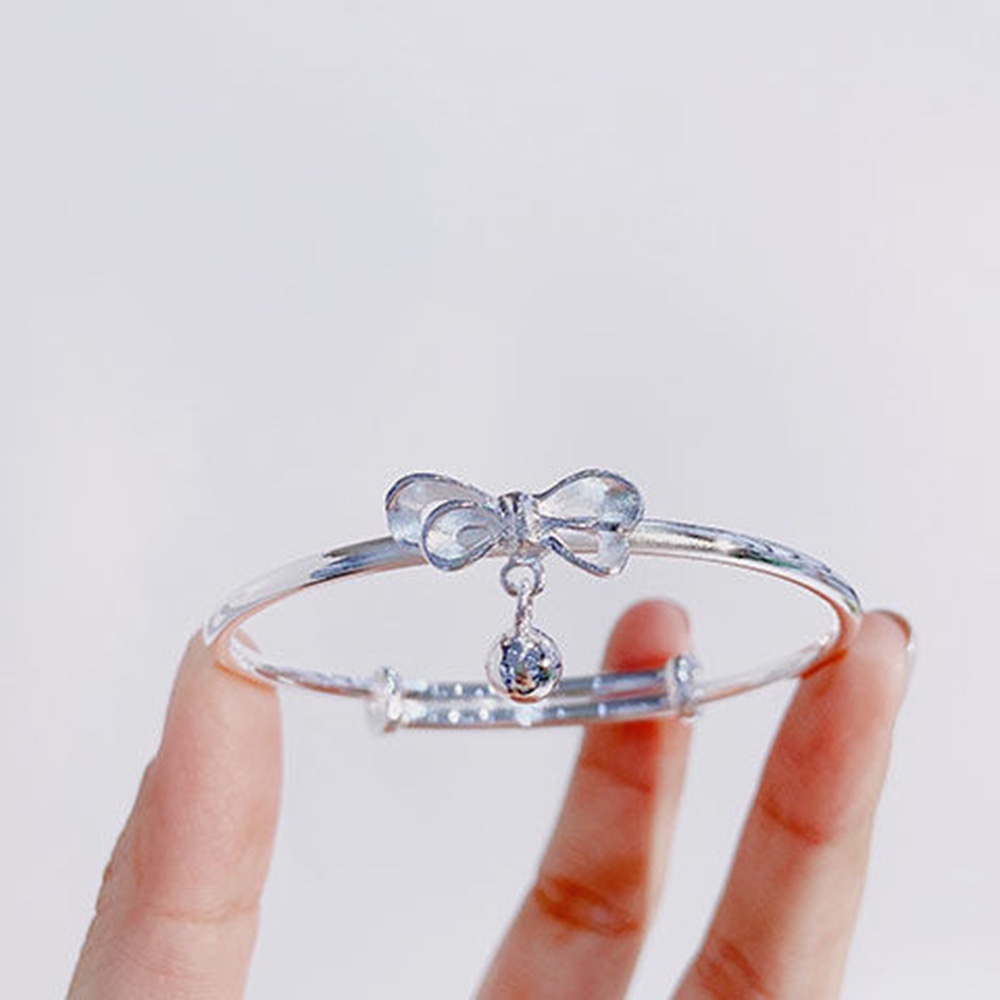 Vòng tay đường kính 16cm mặt hình nơ phối nơ phong cách công chúa ngọt ngào cho nữ