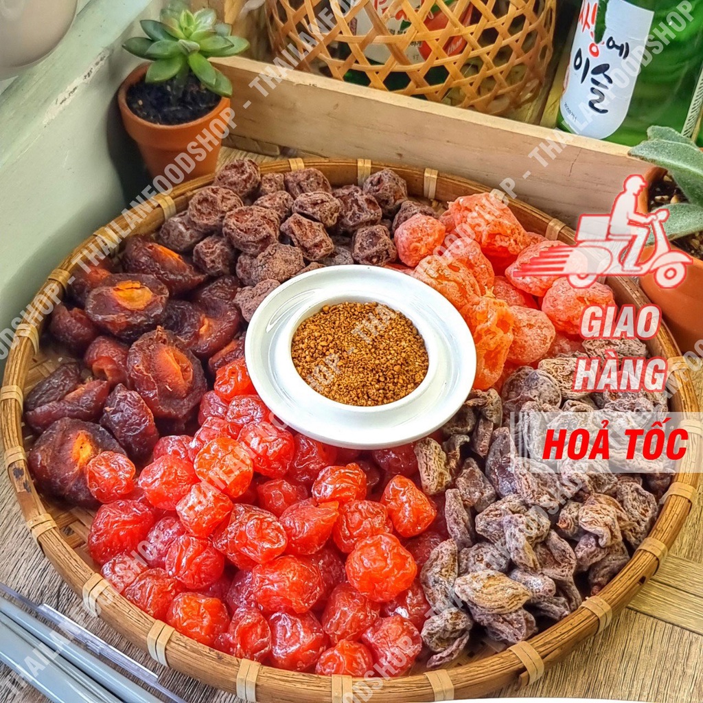 Xí Muội (Ô Mai) Mix 5 Vị (Đào Chẻ, Mận Cơm, XM Mơ, XM Oliu, XM Thái) Lon 500Gr