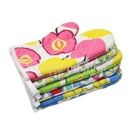 1 Găng Tay Cách Nhiệt Bằng Cotton Dùng Cho Lò Vi Sóng Màu Sắc Ngẫu Nhiên