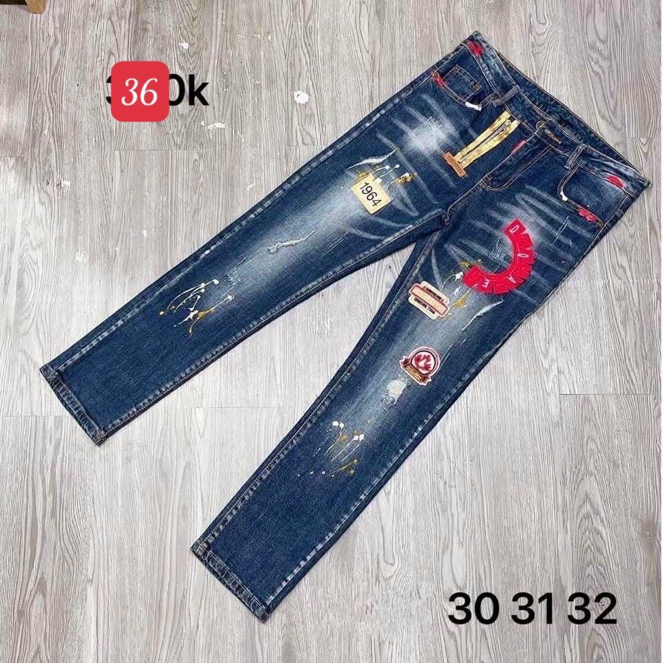 Quần jean nam co giãn 4 chiều, quần bò THÊU dáng ôm chất vải cao cấp CAROLLSTORE MS36