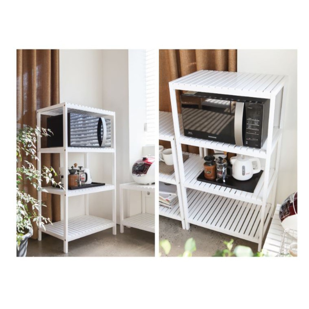 Kệ Để Lò Vi Sóng Đa Năng 4 Tầng Màu Trắng - Kệ Gỗ Trang Trí 4 Tầng Màu Trắng | BigBuy360 - bigbuy360.vn