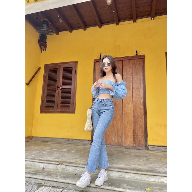 jeans loe lửng cắt lai