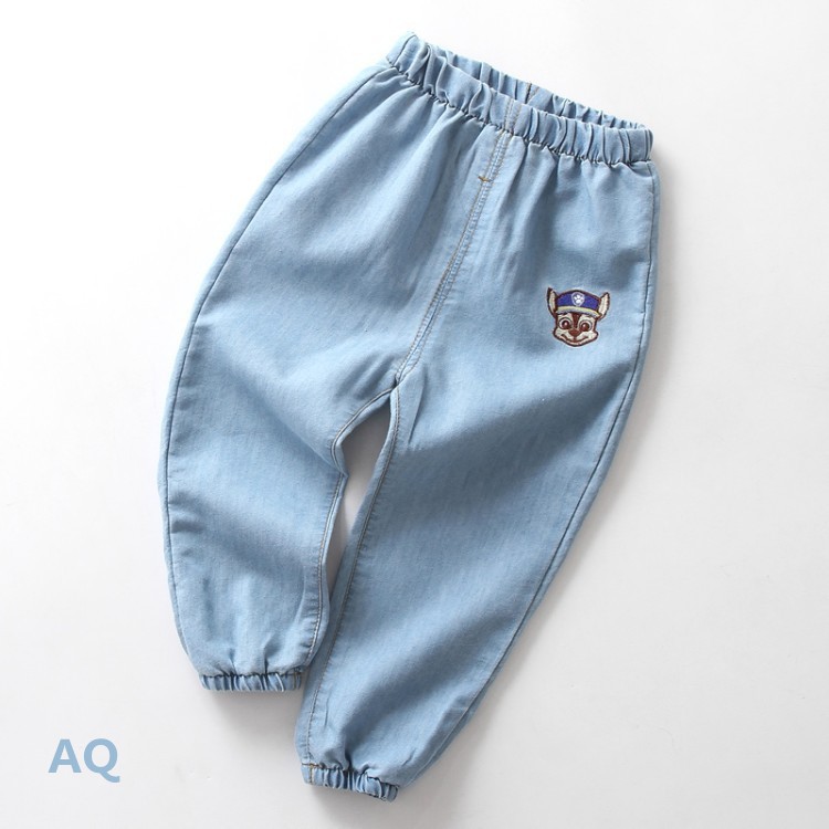 Quần jeans dài ống túm lưng co giãn thoải mái xinh xắn cho bé gái