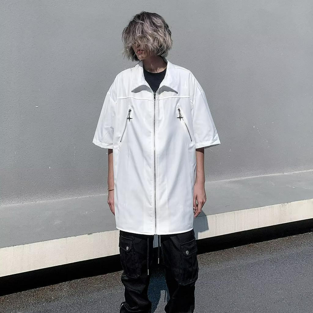 Áo Sơ Mi Ngắn Tay Phong Cách Harajuku Nhật Bản Thời Trang Mùa Hè Cho Nam