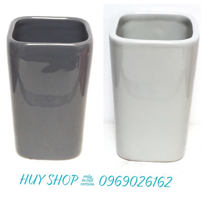 CHẬU GỐM SỨ VUÔNG TRỒNG CÂY TIỂU CẢNH